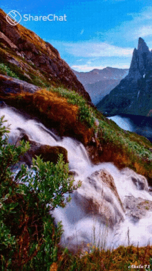 पहाड़ झरना GIF - पहाड़ झरना प्रकृति GIFs