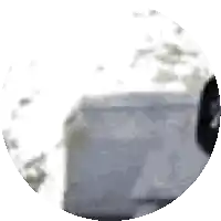 a close up of a white car in a circle .