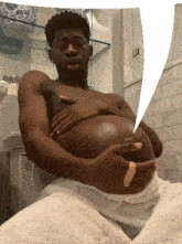 pregnant man pregnant lil nas x speech bubble belly button