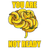 a brain made of bananas with the words you are not ready