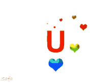 Hearts Letter U GIF - Hearts Letter U Love U GIFs