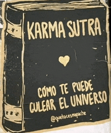 a black book with the title karma sutra on it