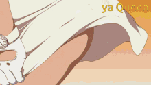 a cartoon drawing of a woman holding a watch with the words ya queen written on the bottom