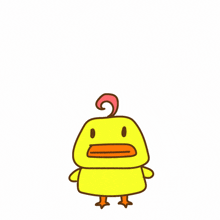 a cartoon duck with the word fine behind him