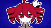 a cartoon of a girl with red hair is surrounded by japanese writing