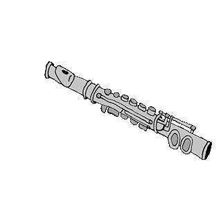Flute Instrument Sticker - Flute Instrument Spinning Stickers