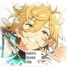 kaoru loves ida is written on a picture of a boy
