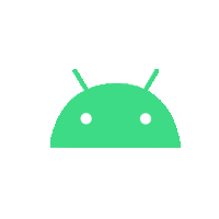 a green android icon with two eyes and antennas on a white background