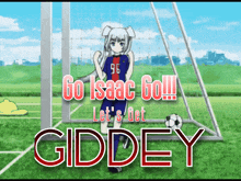 a girl in a soccer uniform with the number 96 on her jersey
