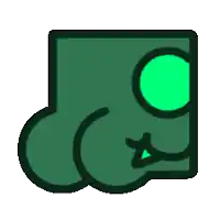 a green square with a green circle in the center