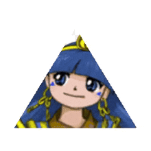 a pyramid with a cartoon character in it