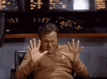 Captain Kirk Jazz Hands GIF - Captain Kirk Jazz Hands Star Trek GIFs