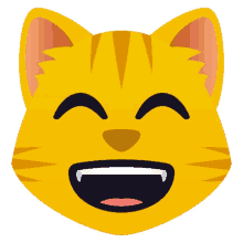 grinning cat with smiling eyes people joypixels happy cat joyful