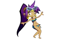 a pixel art of a cartoon character in a bikini