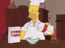 the simpsons milk corn flakes cooking burnt