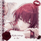 a picture of a girl with purple hair and the words kafka belongs to sol