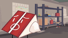 a cartoon drawing of a cube with a face and the letter f on it
