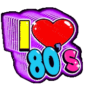 Neon I Love 80s Sticker - Neon I Love 80s I Heart 80s Stickers