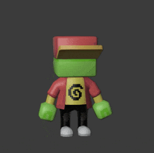 a 3d model of a cartoon character with a g on his shirt