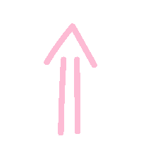 a pink arrow is pointing up on a white background .