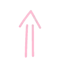 a pink arrow is pointing up on a white background .