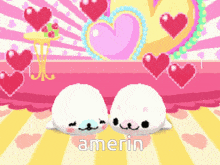 a couple of seals are laying next to each other with the word amerin written on the bottom
