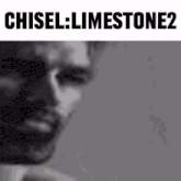 a close up of a man 's face with the words chisel : limestone written on the bottom