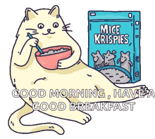 Breakfast Cats GIF - Breakfast Cats Mice Krispies GIFs