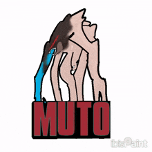 a green background with the word muto in red letters