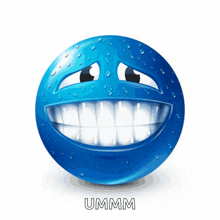 Blue Smile Sweat Emoji Meme GIF