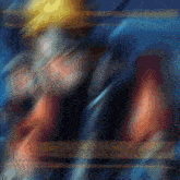 a blurry picture of a person with a yellow hair