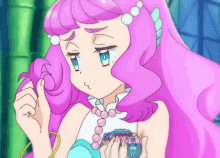 Tropical Rouge Precure Laura GIF - Tropical Rouge Precure Laura Playing With Hair GIFs