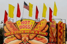Hot Dogs On A Stick Or In A Bun GIF - Fair Food Hot Dog Corn Dog GIFs