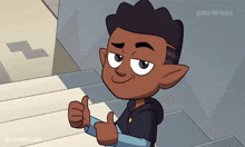 a cartoon character giving a thumbs up with the hashtag @ibormirkoba