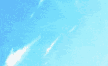 a cartoon rabbit is flying through the air