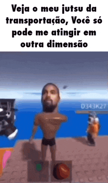a man with a beard is standing on a dock in a video game .