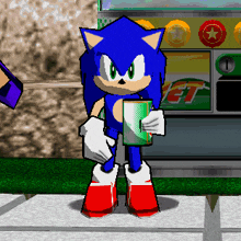 Sonic The Hedgehog Sonic Drink GIF - Sonic The Hedgehog Sonic Sonic Drink GIFs