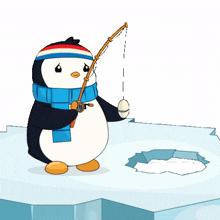 cartoon fail penguin nervous fishing