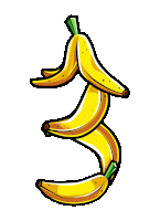 a bunch of bananas arranged in the shape of the number 3