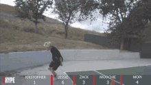 a person jumping on a basketball court with the words hype on the bottom