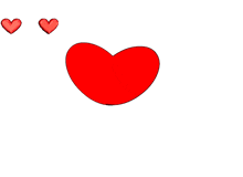 a broken heart with two smaller hearts surrounding it