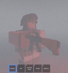 a soldier is holding a gun in a video game with a button that says m16a2