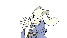 a cartoon drawing of a person 's torso with a white tail