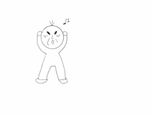 a black and white drawing of a cartoon character