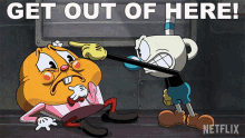 Get Out Of Here Mugman GIF - Get Out Of Here Mugman Ice Creame Man GIFs