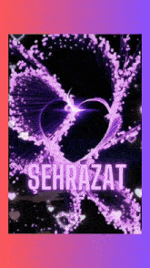 a picture of a heart with the name sehrazat on it
