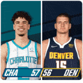 Charlotte Hornets (57) Vs. Denver Nuggets (56) Half-time Break GIF - Nba Basketball Nba 2021 GIFs