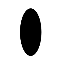 a black circle on a white background that looks like an oval