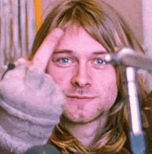 Kurt Cobain Middle Finger GIF