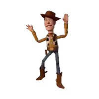 woody from toy story is wearing cowboy boots and a cowboy hat